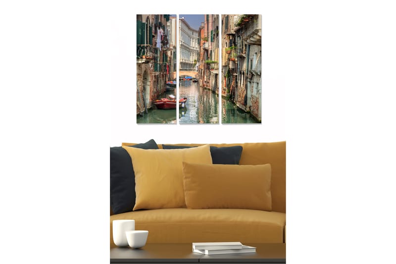 Bilde City 3-pk Flerfarget - 22x05 cm - Interiør - Maleri & posters - Lerretsbilder