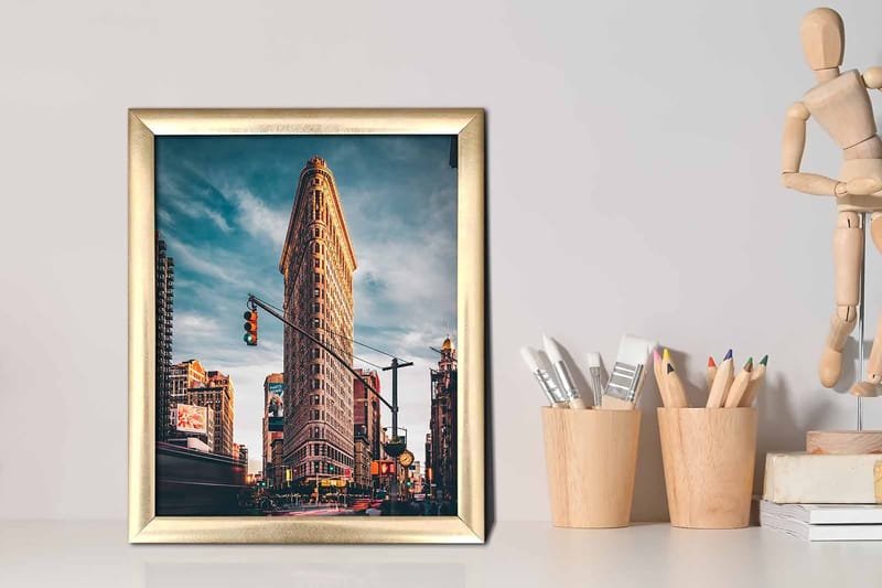Bilde City med Ramme Flerfarget - 22,3x52,8 cm - Interiør - Maleri & posters - Lerretsbilder