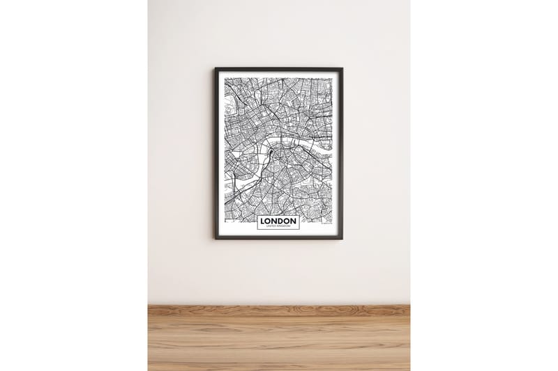 Bilde City med Ramme Flerfarget - 33x65 cm - Lerretsbilder