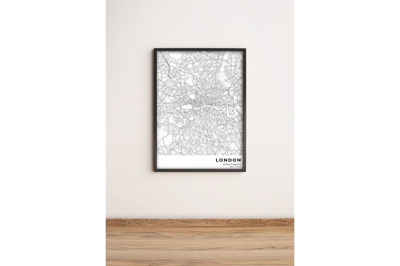 Bilde City med Ramme Flerfarget - 33x65 cm - Lerretsbilder