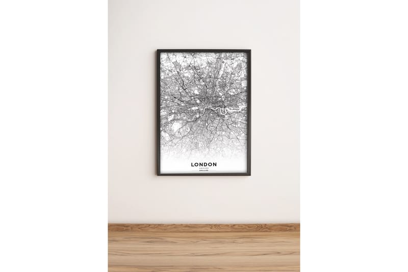 Bilde City med Ramme Flerfarget - 33x65 cm - Interiør - Maleri & posters - Lerretsbilder