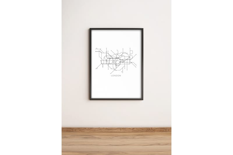 Bilde City med Ramme Flerfarget - 33x65 cm - Interiør - Maleri & posters - Lerretsbilder
