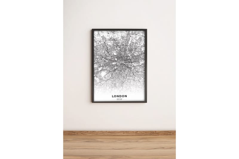 Bilde City med Ramme Flerfarget, 33x65 cm