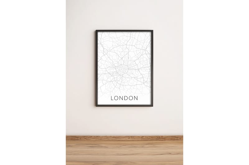 Bilde City med Ramme Flerfarget, 33x65 cm