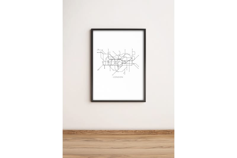 Bilde City med Ramme Flerfarget, 33x65 cm