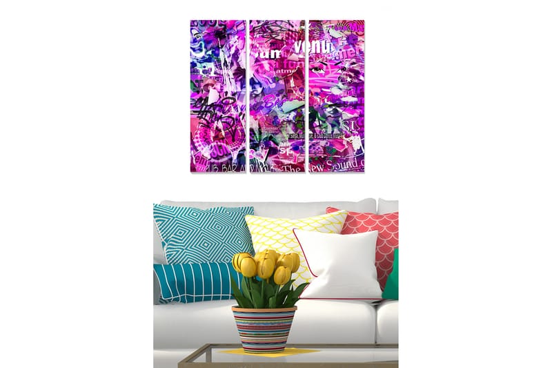 Bilde Colorful 3-pk Flerfarget - 22x05 cm - Interiør - Maleri & posters - Lerretsbilder