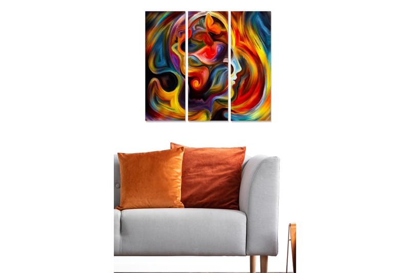 Bilde Colorful 3-pk Flerfarget - 22x05 cm - Interiør - Maleri & posters - Lerretsbilder