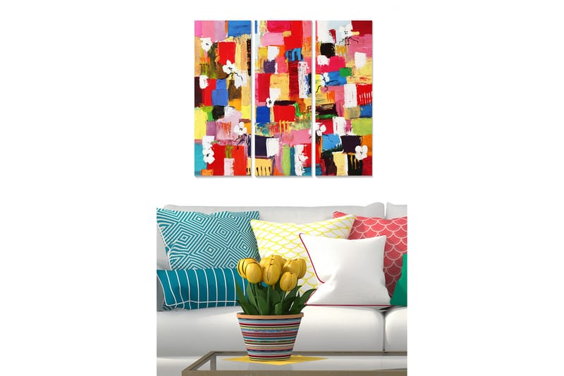 Bilde Colorful 3-pk Flerfarget - 22x05 cm - Interiør - Maleri & posters - Lerretsbilder