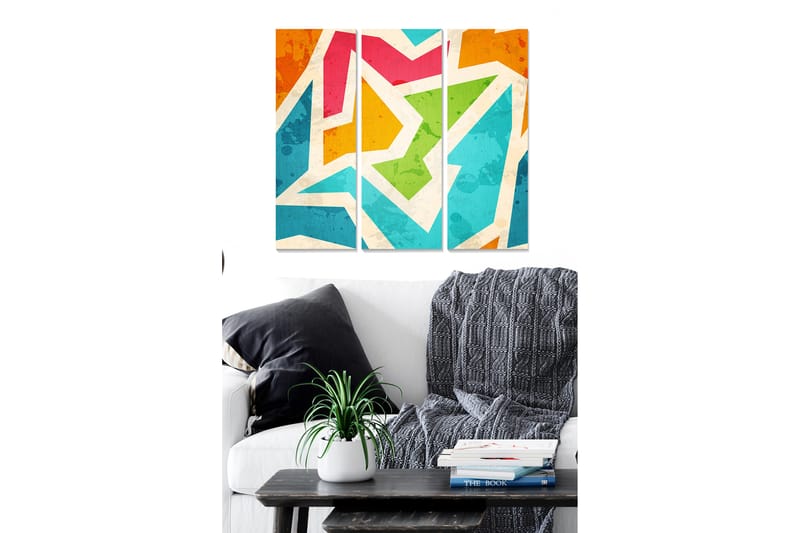 Bilde Colorful 3-pk Flerfarget - 22x05 cm - Interiør - Maleri & posters - Lerretsbilder
