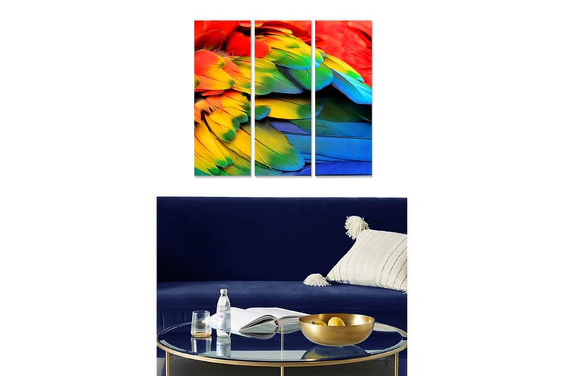 Bilde Colorful 3-pk Flerfarget - 22x05 cm - Interiør - Maleri & posters - Lerretsbilder
