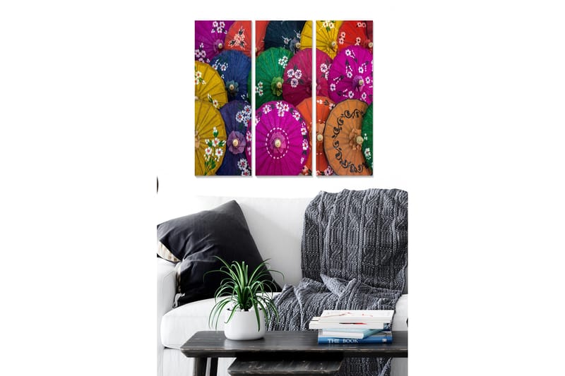 Bilde Colorful 3-pk Flerfarget - 22x05 cm - Interiør - Maleri & posters - Lerretsbilder