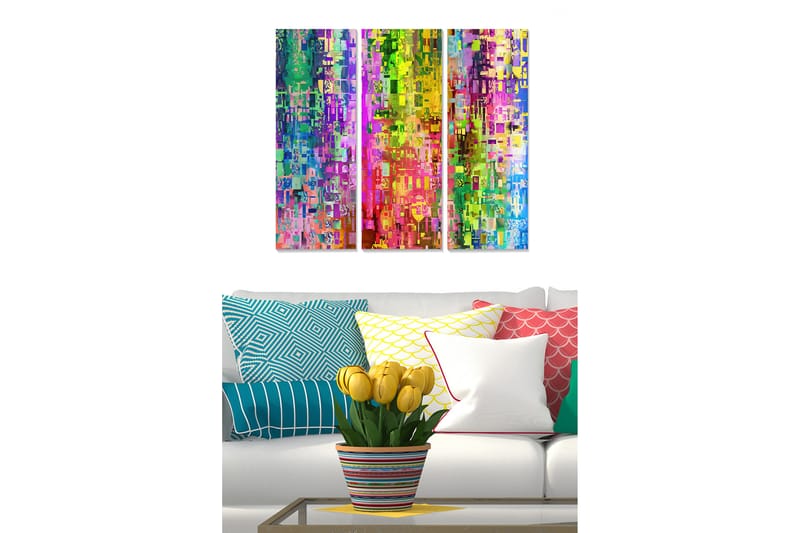 Bilde Colorful 3-pk Flerfarget - 22x05 cm - Interiør - Maleri & posters - Lerretsbilder