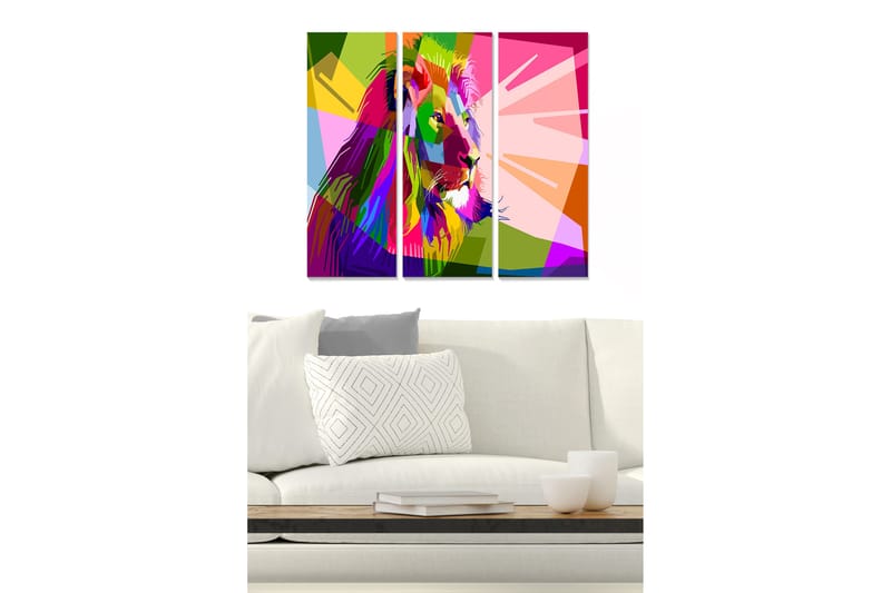 Bilde Colorful 3-pk Flerfarget - 22x05 cm - Interiør - Maleri & posters - Lerretsbilder