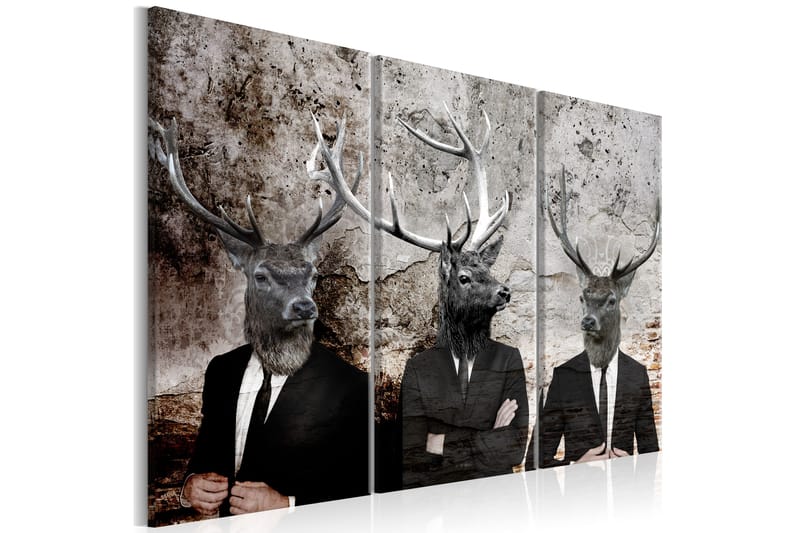 Bilde Deer In Suits 90x60 - Artgeist sp. z o. o. - Lerretsbilder