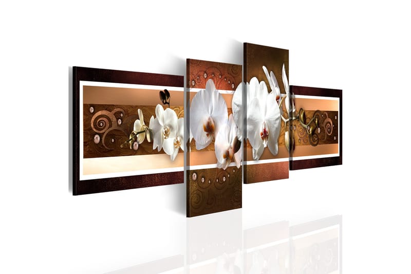 Bilde Elegant Orkidéer Abstraksjon 100x35 - Lerretsbilder