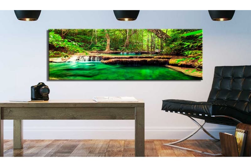 Bilde Emerald Waterfall 150x50 - Artgeist sp. z o. o. - Lerretsbilder