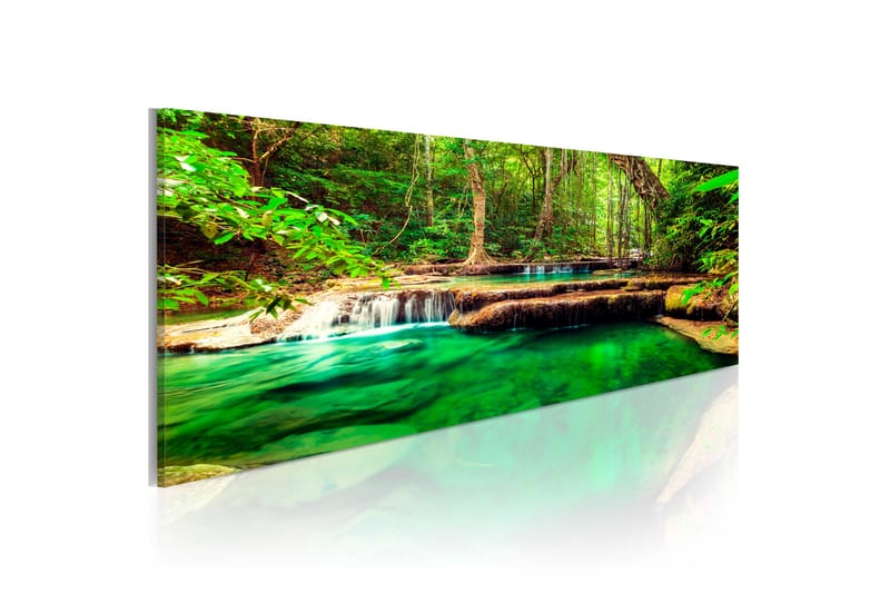 Bilde Emerald Waterfall 150x50 - Artgeist sp. z o. o. - Lerretsbilder