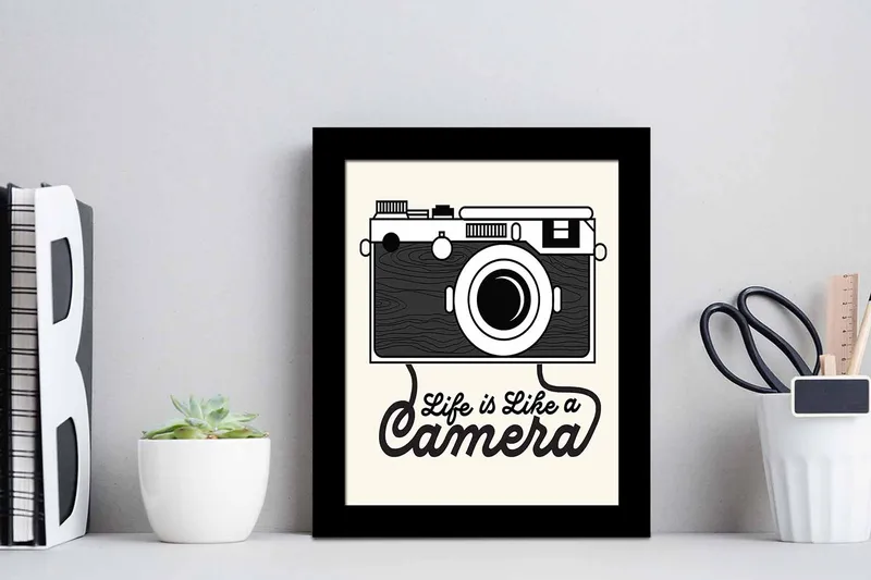 Bilde Entertainment med Ramme Flerfarget - 22,3x52,8 cm - Interiør - Maleri & posters - Lerretsbilder