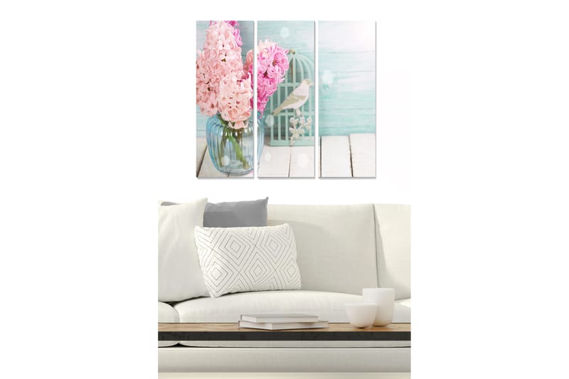 Bilde Floral 3-pk flerfarget - 22x05 cm - Interiør - Maleri & posters - Lerretsbilder