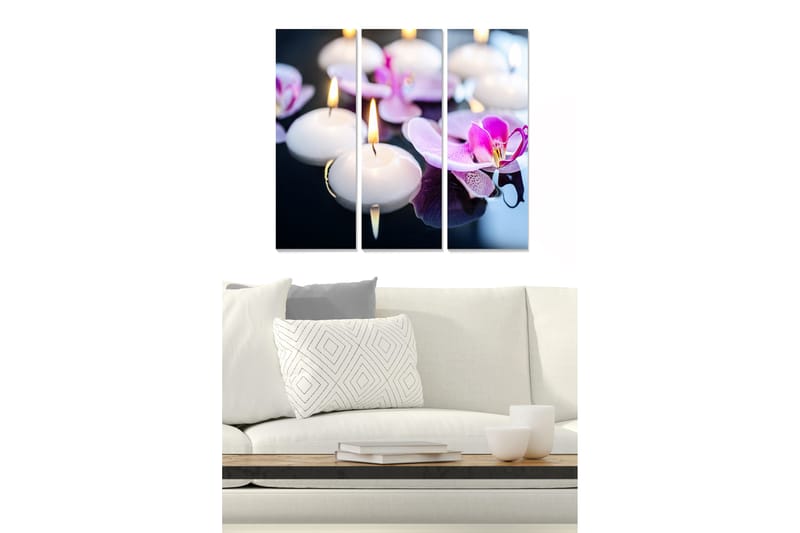 Bilde Floral 3-pk flerfarget - 22x05 cm - Interiør - Maleri & posters - Lerretsbilder