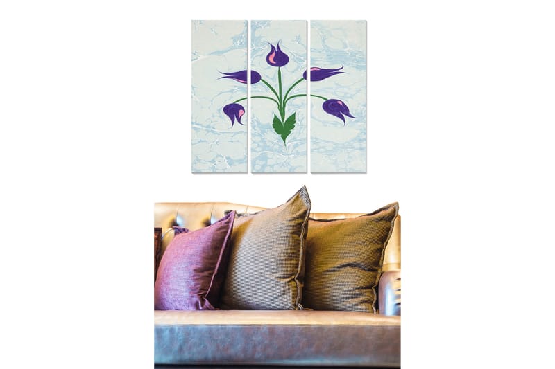Bilde Floral 3-pk flerfarget - 22x05 cm - Interiør - Maleri & posters - Lerretsbilder