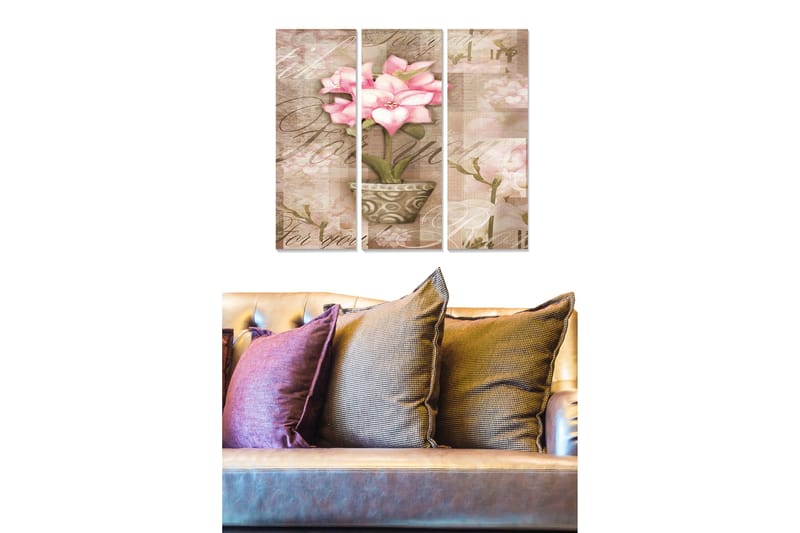 Bilde Floral 3-pk flerfarget - 22x05 cm - Interiør - Maleri & posters - Lerretsbilder