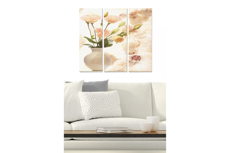 Bilde Floral 3-pk flerfarget - 22x05 cm - Interiør - Maleri & posters - Lerretsbilder