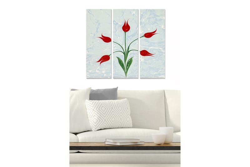 Bilde Floral 3-pk flerfarget - 22x05 cm - Interiør - Maleri & posters - Lerretsbilder