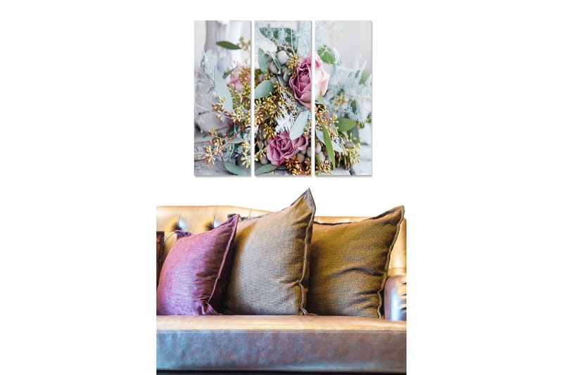 Bilde Floral 3-pk flerfarget - 22x05 cm - Interiør - Maleri & posters - Lerretsbilder