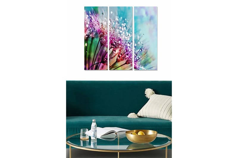 Bilde Floral 3-pk flerfarget - 22x05 cm - Interiør - Maleri & posters - Lerretsbilder