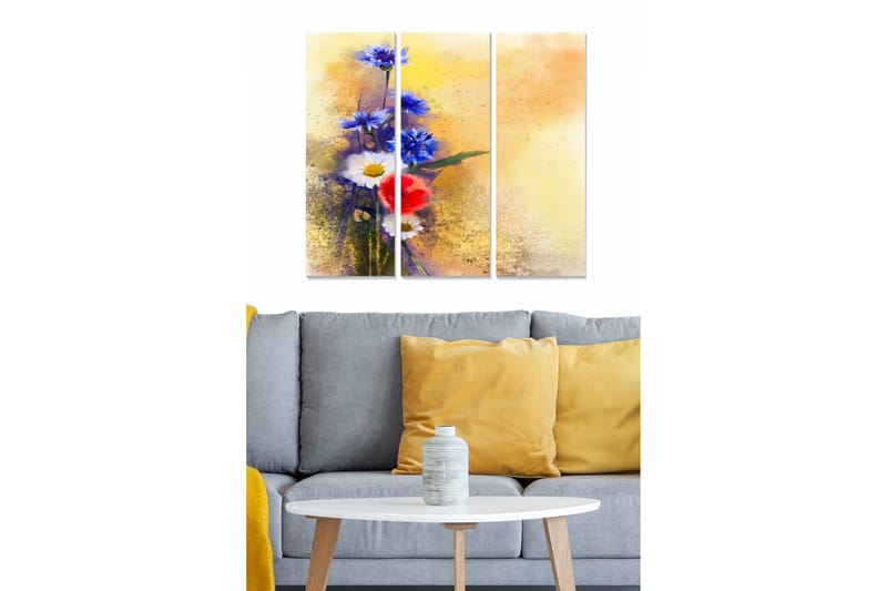 Bilde Floral 3-pk flerfarget - 22x05 cm - Interiør - Maleri & posters - Lerretsbilder