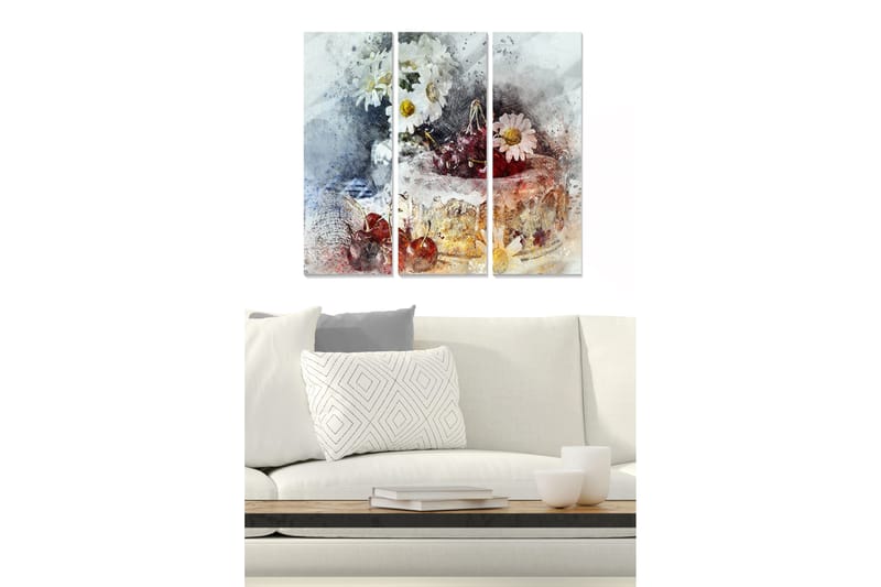 Bilde Floral 3-pk flerfarget - 22x05 cm - Interiør - Maleri & posters - Lerretsbilder