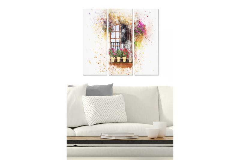 Bilde Floral 3-pk flerfarget - 22x05 cm - Interiør - Maleri & posters - Lerretsbilder