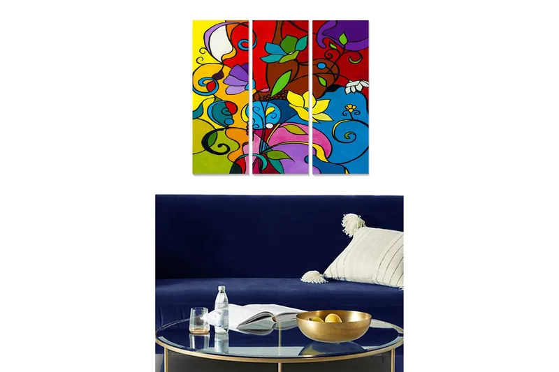 Bilde Floral 3-pk flerfarget, 22x05 cm