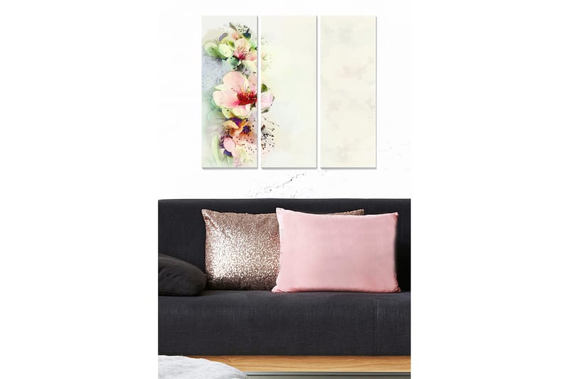 Bilde Floral 3-pk flerfarget - 22x05 cm - Interiør - Maleri & posters - Lerretsbilder