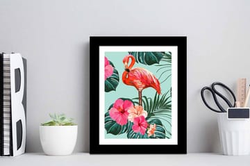 Bilde Floral Animal med Ramme Flerfarget - 22,3x52,8 cm - Interiør - Maleri & posters - Lerretsbilder