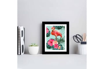 Bilde Floral Animal med Ramme Flerfarget - 22,3x52,8 cm - Interiør - Maleri & posters - Lerretsbilder