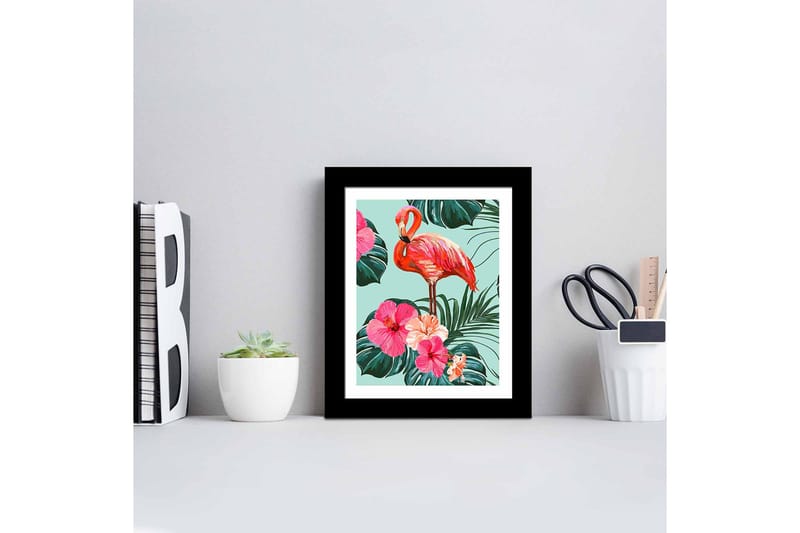 Bilde Floral Animal med Ramme Flerfarget - 22,3x52,8 cm - Interiør - Maleri & posters - Lerretsbilder