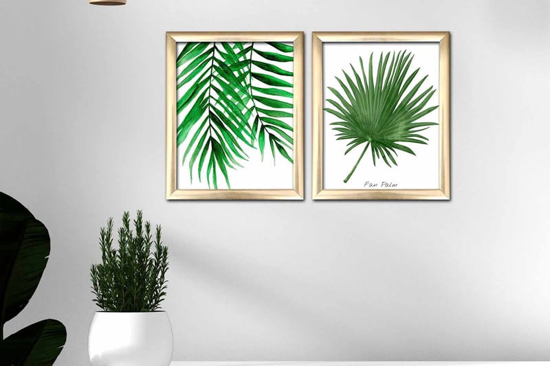 Bilde Floral med Ramme 2-pk Flerfarget - 22,3x52,8 cm - Interiør - Maleri & posters - Lerretsbilder
