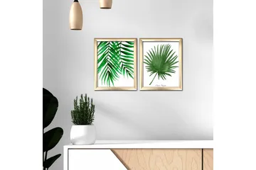 Bilde Floral med Ramme 2-pk Flerfarget - 22,3x52,8 cm - Interiør - Maleri & posters - Lerretsbilder