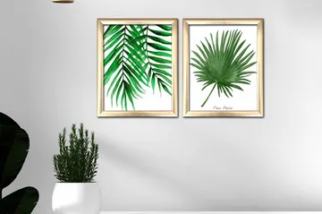 Bilde Floral med Ramme 2-pk Flerfarget - 22,3x52,8 cm - Interiør - Maleri & posters - Lerretsbilder
