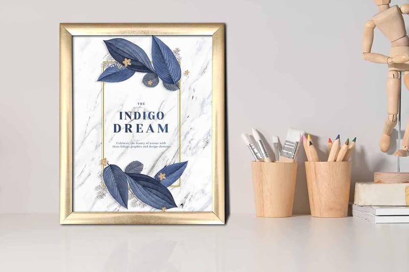 Bilde Floral med Ramme Flerfarget - 22,3x52,8 cm - Interiør - Maleri & posters - Lerretsbilder