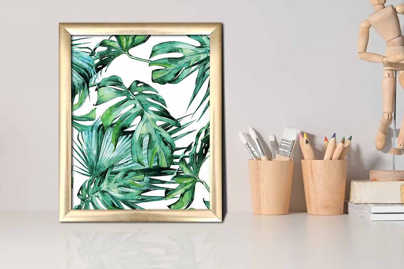 Bilde Floral med Ramme Flerfarget - 22,3x52,8 cm - Interiør - Maleri & posters - Lerretsbilder