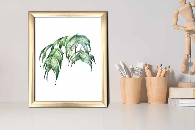 Bilde Floral med Ramme Flerfarget - 22,3x52,8 cm - Interiør - Maleri & posters - Lerretsbilder