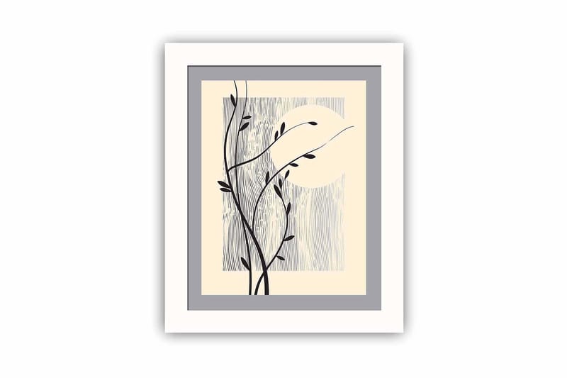Bilde Floral med Ramme Flerfarget - 22,3x52,8 cm - Interiør - Maleri & posters - Lerretsbilder