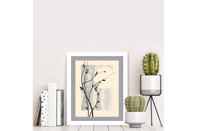 Bilde Floral med Ramme Flerfarget - 22,3x52,8 cm - Interiør - Maleri & posters - Lerretsbilder