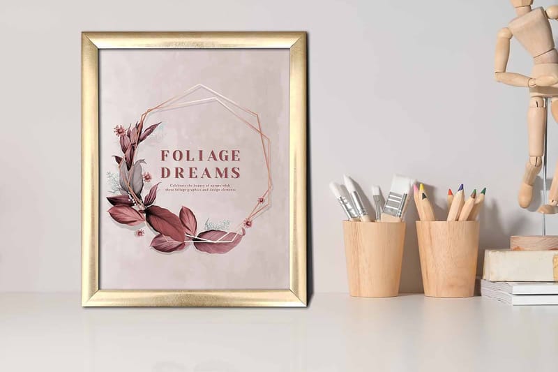 Bilde Floral med Ramme Flerfarget - 22,3x52,8 cm - Interiør - Maleri & posters - Lerretsbilder