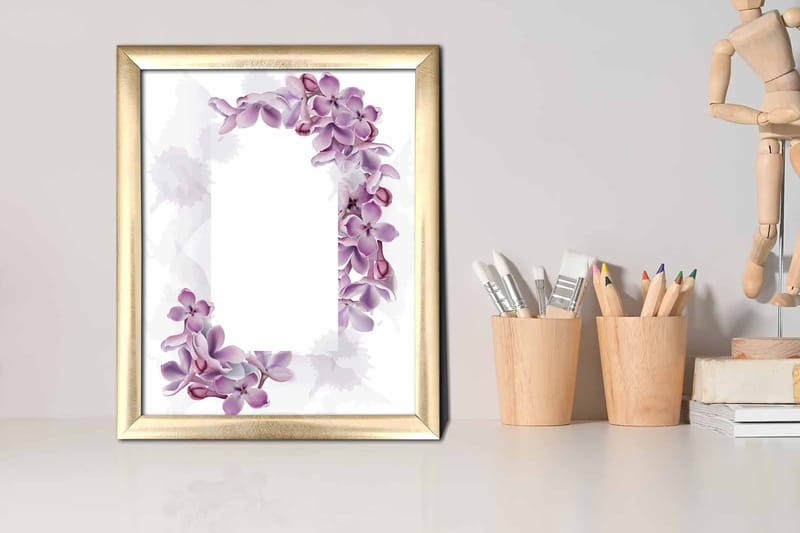 Bilde Floral med Ramme Flerfarget - 22,3x52,8 cm - Interiør - Maleri & posters - Lerretsbilder
