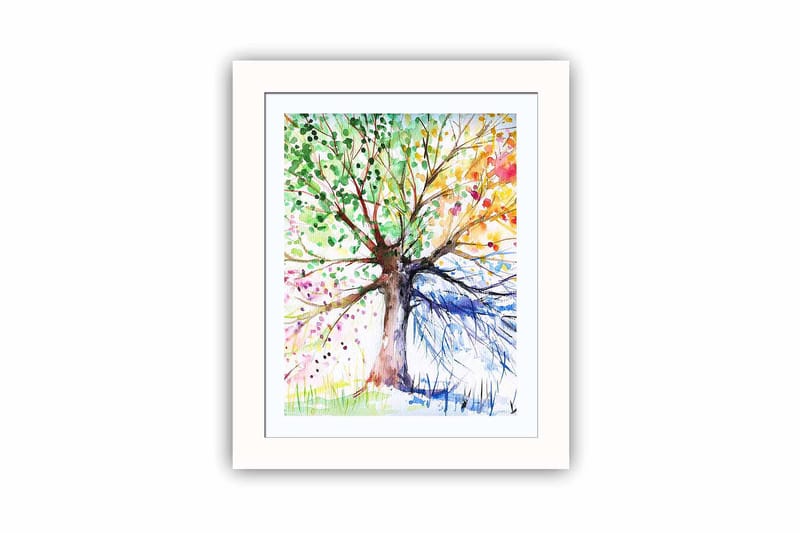 Bilde Floral med Ramme Flerfarget - 22,3x52,8 cm - Interiør - Maleri & posters - Lerretsbilder
