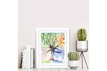 Bilde Floral med Ramme Flerfarget - 22,3x52,8 cm - Interiør - Maleri & posters - Lerretsbilder